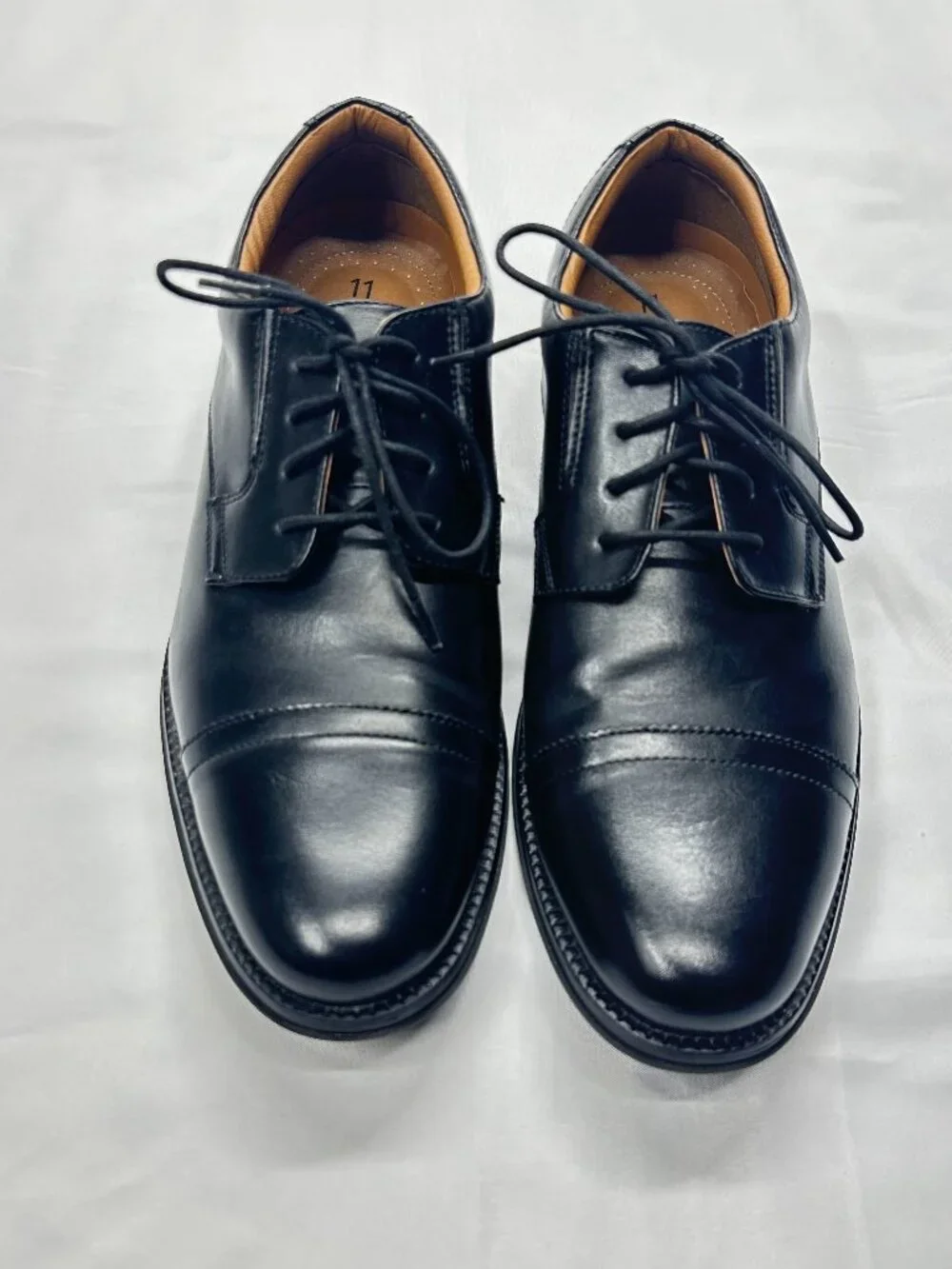 George Men's Black Cap Toe Lace-Up Oxford Dress Shoes